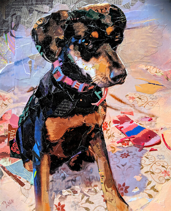 juliet the dog and dan gardiner collages and art